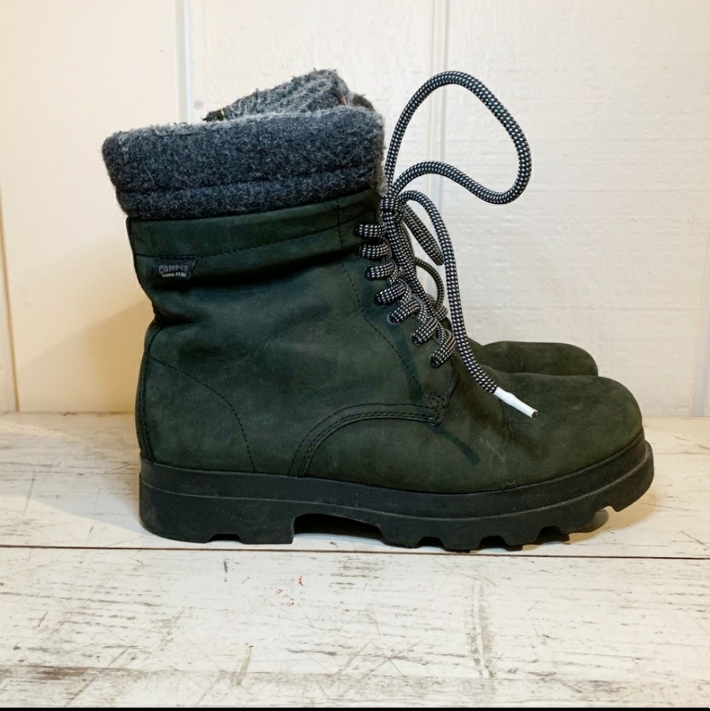 Camper Dark Green Leather hiking boots
